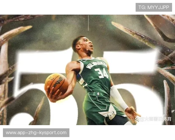 字母哥突破后对镜头竖起大拇指，意味深长